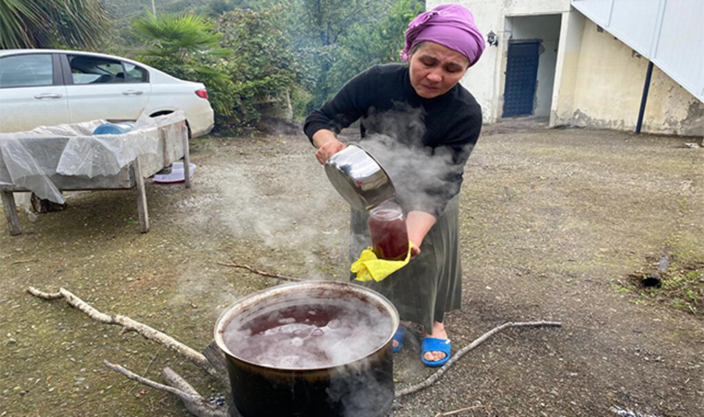 Giresun'da isabella cinsi üzümün pekmeze yolculuğu başladı