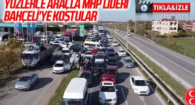 Bafralılar yüzlerce araçla MHP lideri Bahçeli'ye koştu