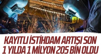 Kayıtlı istihdam artışı son 1 yılda 1 milyon 205 bin oldu
