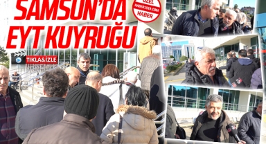 Samsun'da EYT İçin SGK Önünde Uzun Kuyruklar Oluştu