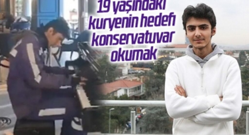 Çaldığı piyano ile konuşulan 19 yaşındaki kuryenin hedefi konservatuvar okumak