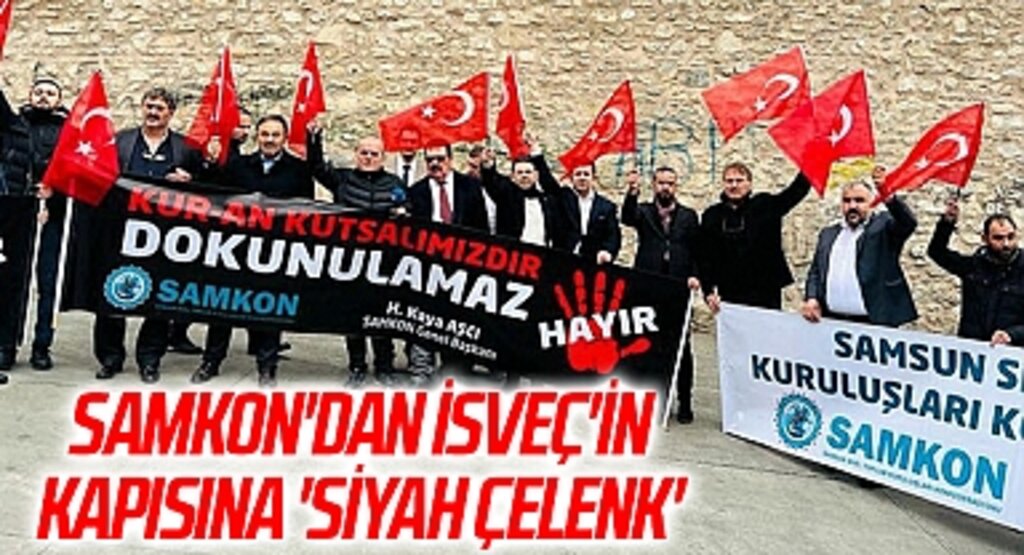 SAMKON'dan İsveç'in Kapısına 'Siyah Çelenk'