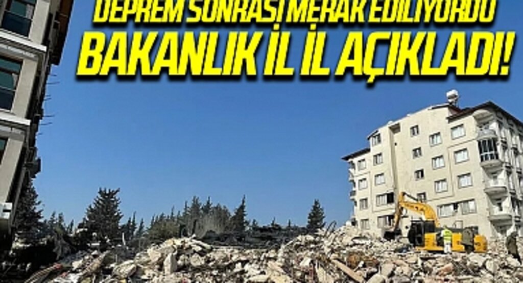 Son dakika: Deprem sonrası Çevre, Şehircilik ve İklim Değişikliği Bakanlığı yıkılması gereken binaların sayısını açıkladı