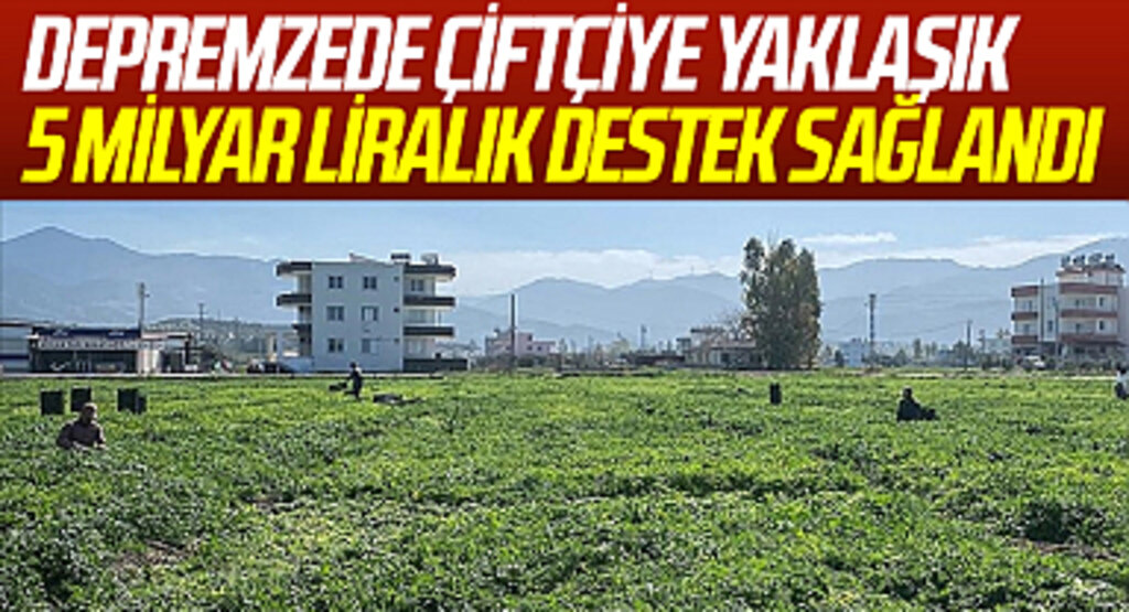 Depremzede çiftçiye yaklaşık 5 milyar liralık destek sağlandı