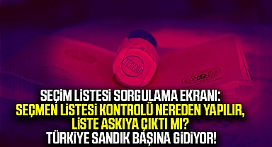 Seçim Listesi Sorgulama Ekranı: Seçmen listesi kontrolü nereden yapılır, liste askıya çıktı mı? Türkiye sandık başına gidiyor!