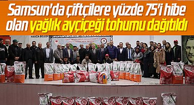 Samsun'da çiftçilere yüzde 75'i hibe olan yağlık ayçiçeği tohumu dağıtıldı
