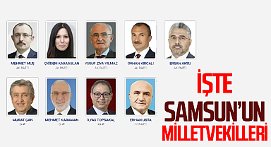 Samsun Seçim Sonuçları 2023 İşte Samsun'un Milletvekilleri
