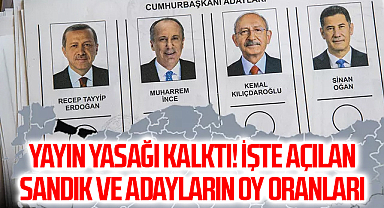 Son Dakika: Yayın yasağı kalktı! İşte açılan sandık ve adayların oy oranları
