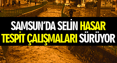 Samsun'da sel ve su baskını nedeniyle oluşan zarar tespiti çalışmaları sürüyor