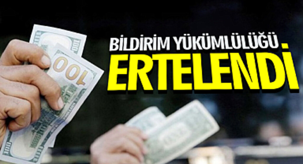 Döviz bildirim yükümlülüğü ertelendi
