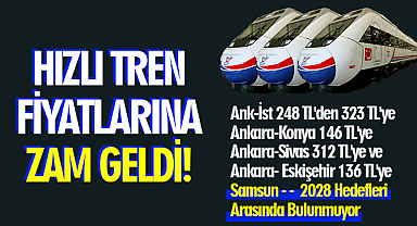 Hızlı Tren Fiyatlarına Yüzde 30 Zam Geldi