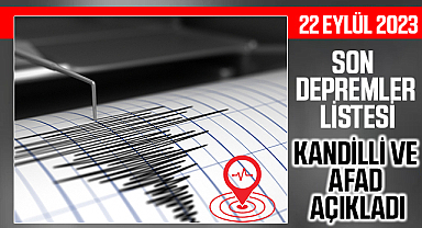 SON DEPREMLER LİSTESİ 22 EYLÜL 2023: Deprem mi oldu, nerede ve kaç şiddetinde? Kandilli ve AFAD açıkladı