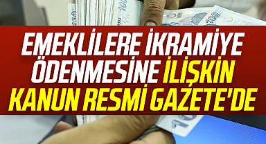 Emeklilere ikramiye ödenmesine ilişkin kanun Resmi Gazete'de