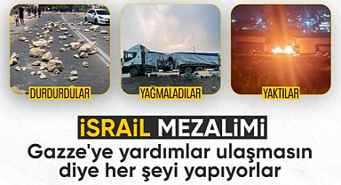 Yasa dışı Yahudi yerleşimciler Gazze'ye giden yardımları yola döküp yaktılar