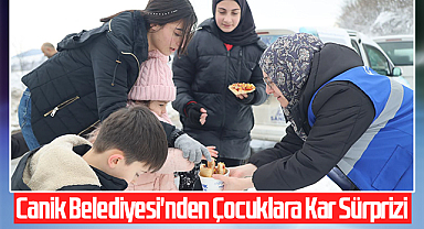 Canik Belediyesi'nden Çocuklara Kar Sürprizi: Pizza İkramıyla Sıcacık Bir Gün