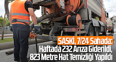 SASKİ, 7/24 Sahada: Haftada 232 Arıza Giderildi, 823 Metre Hat Temizliği Yapıldı