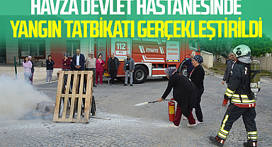 Havza Devlet Hastanesinde Yangın Tatbikatı Gerçekleştirildi