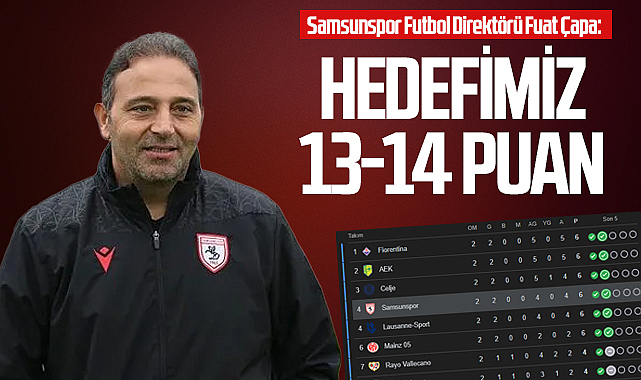 Samsunspor Futbol Direktörü Fuat Çapa: Hedefimiz 13-14 Puan