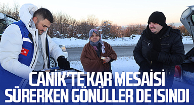 Canik’te Kar Mesaisi Sürerken Gönüller de Isındı