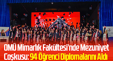 OMÜ Mimarlık Fakültesi’nde Mezuniyet Coşkusu: 94 Öğrenci Diplomalarını Aldı