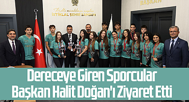 Dragon Bot Yarışlarında Dereceye Giren Sporcular Başkan Halit Doğan'ı Ziyaret Etti