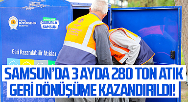 Samsun’da 3 Ayda 280 Ton Atık Geri Dönüşüme Kazandırıldı! İşte Çevresel Kazanımlar