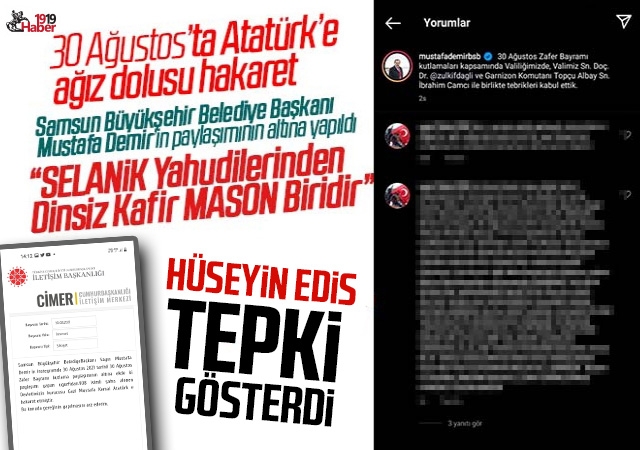 Samsun'da, 30 Ağustos Zafer Bayramı'nda Atatürk'e ağız dolusu hakaret! Hüseyin Edis'ten Tepki!