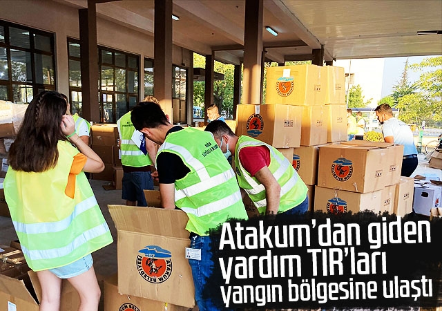 Atakum’dan giden yardım TIR’ları yangın bölgesine ulaşt