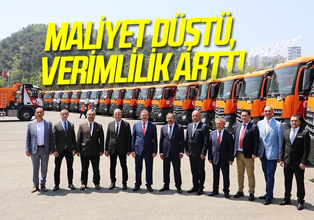 Büyükşehir Belediyesi satın aldığı yeni kamyonları törenle hizmete aldı