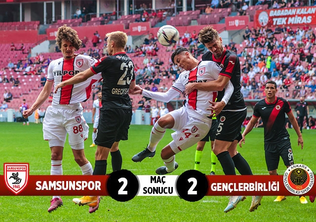 Yılport Samsunspor: 2 Gençlerbirliği: 2 (Maç sonucu)