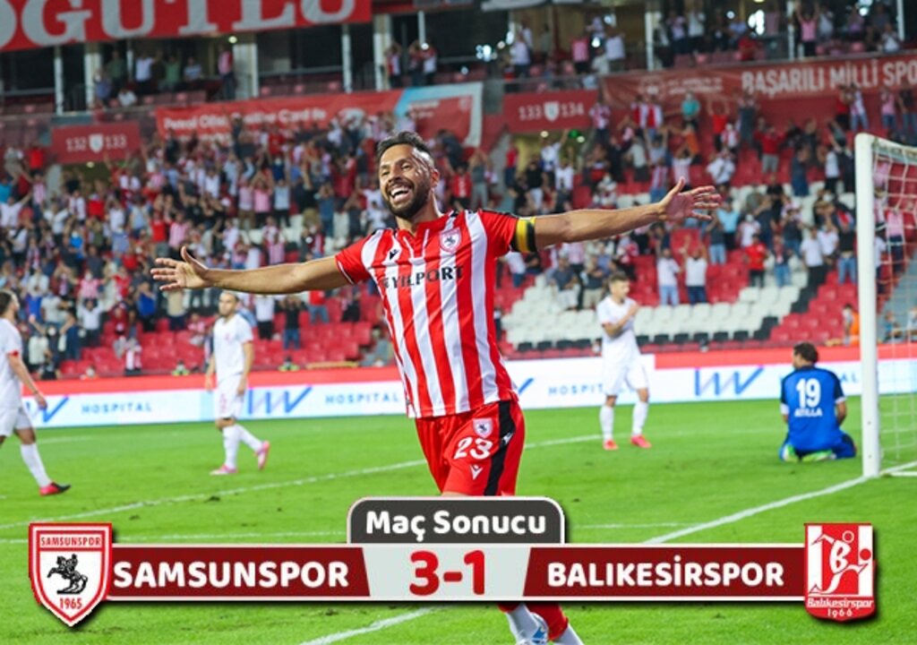 Yılport Samsunspor: 3 Balıkesirspor: 1 (Maç Sonucu)